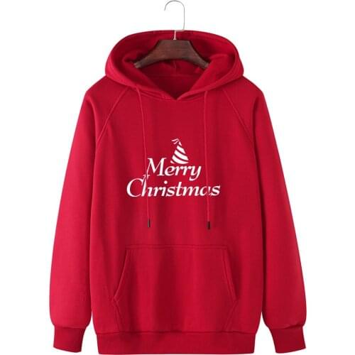 Covrlge Autumn Winter Christmas Mens European American Street Mens Word Printing Sweatshirt Plus Size Hooded Male Top MWW271