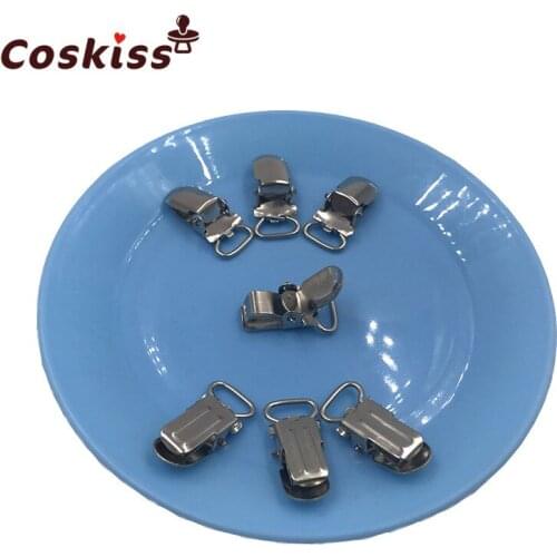 Baby Pacifier Chain Clip Metal Top Fashion Suspenders Clip Lead Free Suspender Paci Pacifier Clips Ribbon Craft Sewing Tool