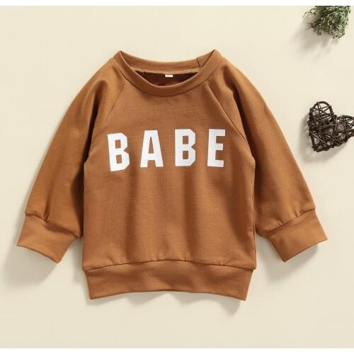 Children Boys Girls Long Sleeve Sweatshirts Casual Pullover Letters Printed Pattern Outerwear Autumn Winter Tops Infant Clothing
