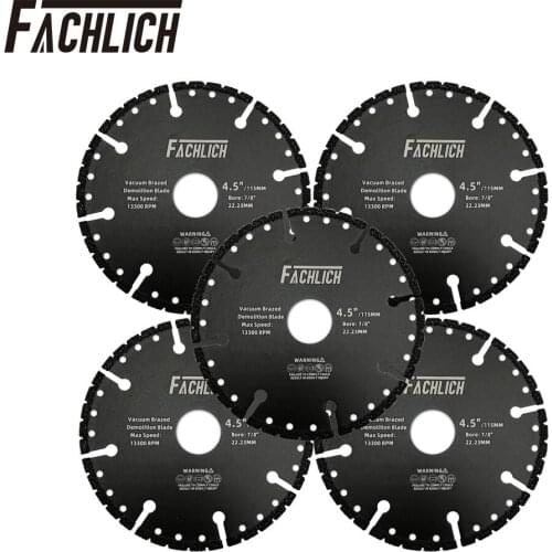 FACHLICH 5pcs Diamond Cutting Blade for All Purpose Demolition Saw Blade One for all Disc Rebar Granite Marble Concrete