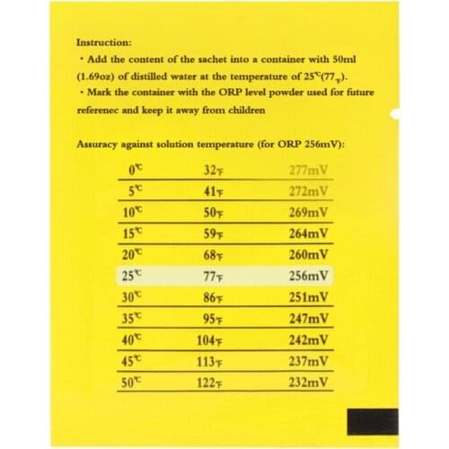 ORP Buffer Calibration Powder Redox Potential Analyzer Test Pen Calibration 256