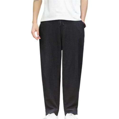 Plus Size Mens Vogue Clothing Summer Loose Casual Long Pant Solid Jogging Sport Pocket Trousers Men Pants