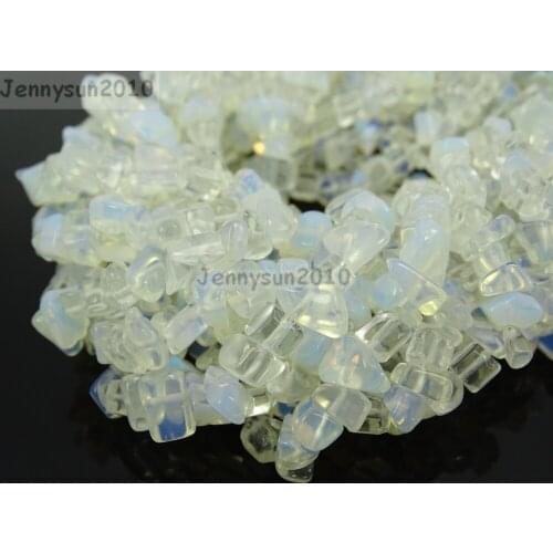 Natural White Opal Gems stone 5-8mm Freeformed Chip Beads 35'' for Jewelry Making Crafts 5 Strands/Pack