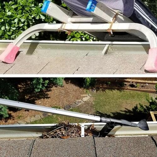 Home Garden Plastic Gutter Roof Groove Ditch Cleaning Tool Scoop Spoon Cleaner is designed to attach to most extension poles