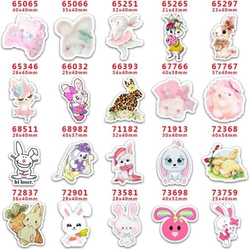 DIY Craft Supplies Sewing Accessories Cartoon Bunny Printed Planar Resins Mold 10 Pieces. PR-65065