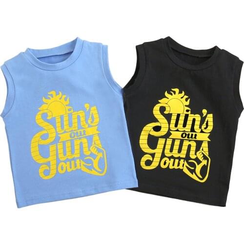 Baby Boys Tops Cotton Casual Summer Newborn Boy Clothes Sleeveless Short Sleeve T-shirts Tops 1Pcs Kids Tracksuits
