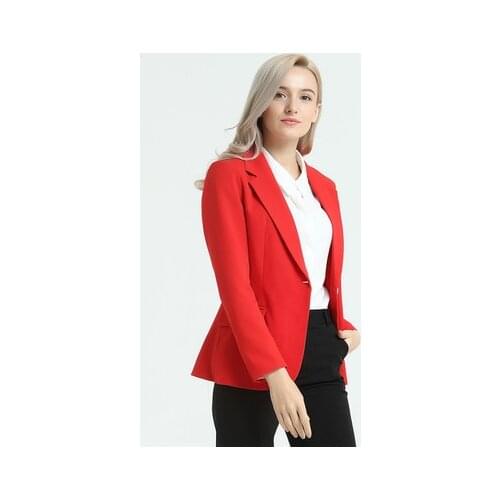 Spring New 2020 Women Blazer Long-Sleeve Slim Ladies Blazers Office Blue Jacket Female Large Size 4XL Outwear LX1403 s