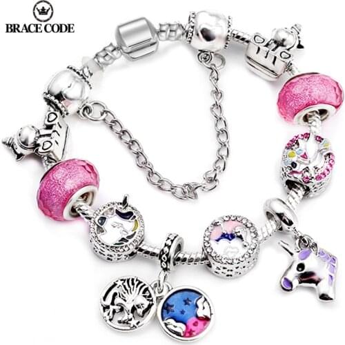 BRACE CODE 2021 New Fine Unicorn Charm Ladies Bracelet,New Year Good Luck Charm Bracelet Gifts,Brand Jewelry Direct Shipment
