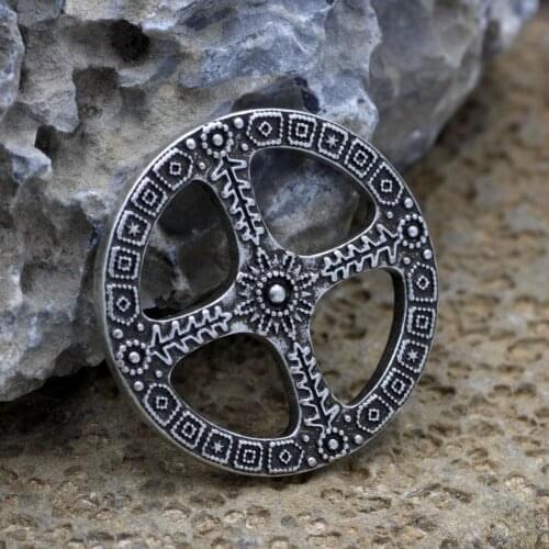 Youe shone Sun Cross Pendant Norse Amulet Wheel of Life Celtic Necklace