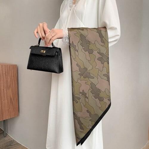 New 90cm Twill Silk Scarf Womens 2021 Spring and Summer Fashion Square Scarf Decorative Scarf Scarf Headband