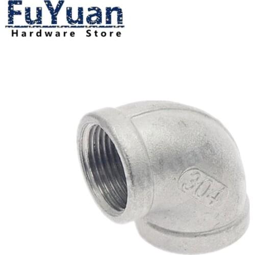 1pcs SS 304 Stainless Steel DN8-DN50"Elbow 90 Degree Angled F/F Female* FemaleThreaded Pipe Fittings Connector adapter