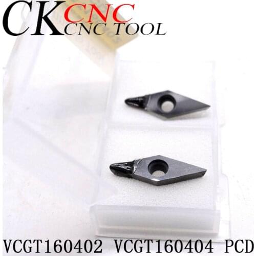 1pcs VCGT160402 PCD VCGT160404 PCD VCGT160408 PCD carbide inserst for Aluminum Polycrystalline diamond tools