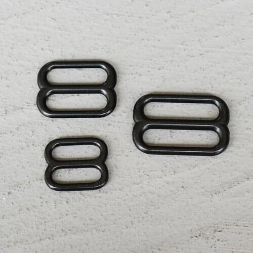 10 Pcs 15/20/25mm Black Metal Adjust Buckle Tri Glide Slide Middle Center Bar Adjuster for Leather Craft Bag Strap Webbing