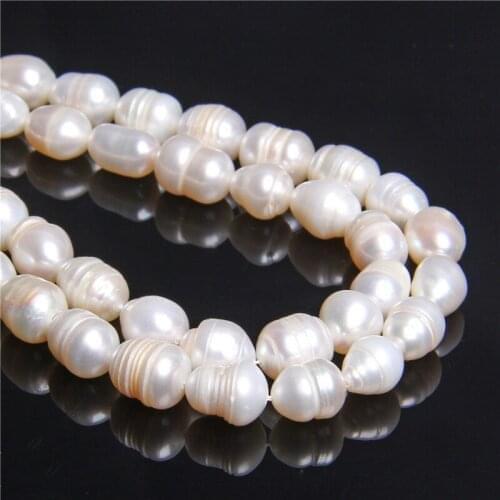 100% Natural Freshwater Pearl White Rice Shape Pearls Loose Beads For Jewelry Making DIY Bracelet Necklace 14" Strand Wholesale