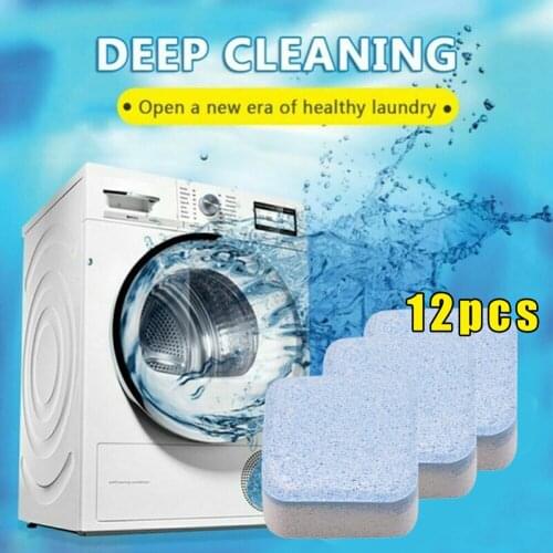 12pcs Washing Machine Cleaner Washer Cleaning Detergent Effervescent Tablet Cleaner Washing Machine Home Cleaning Tools