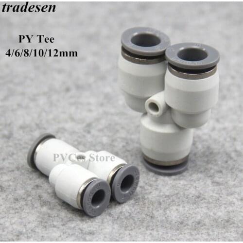 Pipe Fittings Plastic Pneumatic Connector Fitting Quick Push For Air Water Connecting PY PW Connect 4 6mm 8mm 10mm 12mm Y Shape