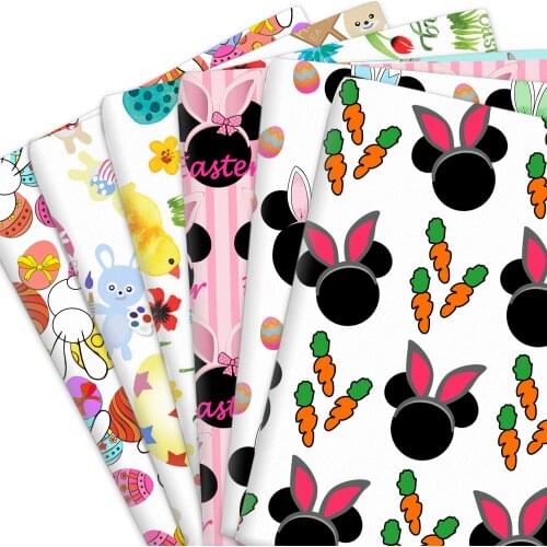 50*145cm Rabbit Cross Easter Egg Polyester Or 100% Cotton Fabric Tissue Sewing Quilting Fabrics Needlework Material DIY Handmade