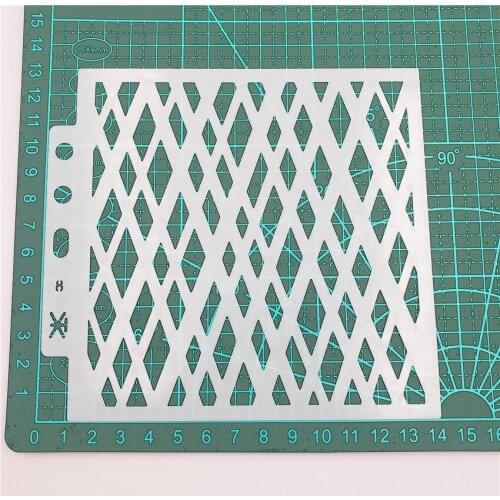 50PCS wholesale Diamond lattice scrapbook stencils spray plastic mold shield DIY cake hollow Embellishment printing lace ruler