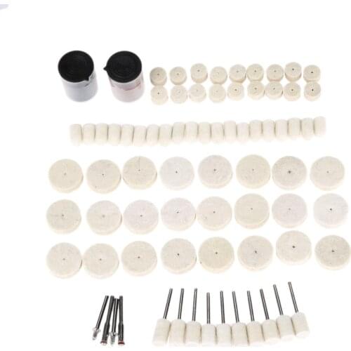 78Pcs Wool Buffing Burr Polishing Pad Polishing Wheels Brushes Kit for Drill Rotary Tool 3.17mm Mandrel Dremel Accessories