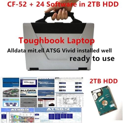 Alldata 2021 Hot sale 10.53v repair software mit--chell OD5 vivid workshop ATSG in 2TB HDD CF52 CF-52 Laptop 24 repair software