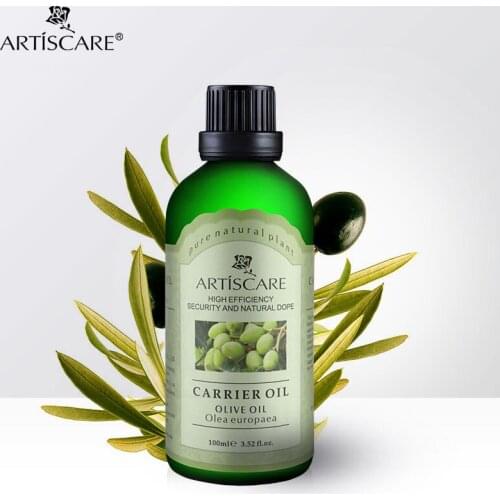 ARTISCARE 100% Natural Olive Base Oil 100ml for Dry Skin Moisturizer Anti-Aging and Anti Wrinkle Olive Carrier Oil Body Massage