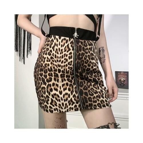 Punk Bandage Skirt Y2K Streetwear High Waist Skull Pendant Mini Skirts Harajuku Goth Zipper Women Sexy A Line Skirts