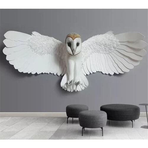 Beibehang Custom tapete Geprägt eule tier muster TV sofa hintergrund wand papier peint tapeta papel de parede 3d behang