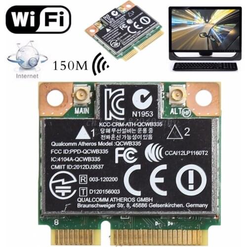 802.11b/g/n WiFi Bluetooth 4.0 Wireless Half Mini PCI-E Card For HP Atheros QCWB335 AR9565 SPS 690019-001 733476-001