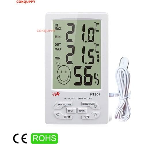 C / F Indoor LCD Digital Thermometer Humidity Outdoor Temperature Range Alarm Meter Tester Hygrometer Weather Station