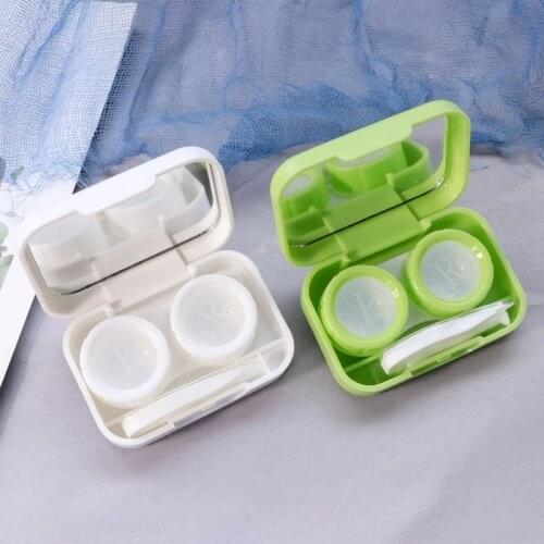 Fruit Colored Contacts Lenses Case with Lens Tweezers Solution Cute Women Travel Lens Kit Set Girl Contact Lenses Box Container