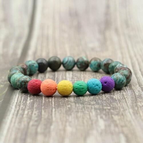 Classic LGBT Bracelets Men Women Natural Volcanic Rock Onyx Stone Braslet Tiger eye Beaded Braclet Rainbow Friendship Brazalete
