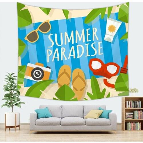 Summer Beach Kawaii Carpet Mat Wall Hanging Tapestry Bohemian Home Decor 100x70cm 150x130cm 150x150cm 200x150cm