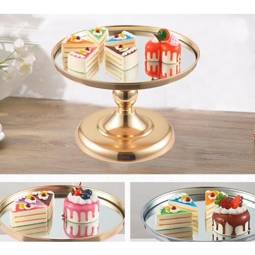 Metal Cake Stand Gold Mirror Round Tray Cupcake Wedding Party Dessert Fruit Party Table Decoration Baking Accessories