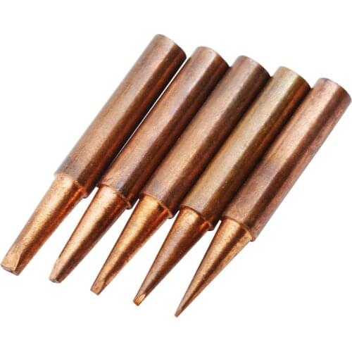 5PCS 900M T Series Pure Copper Soldering Iron Tip Lead-free Welding Sting For Hakko 936 FX-888D 852D+ Soldering Iron Station