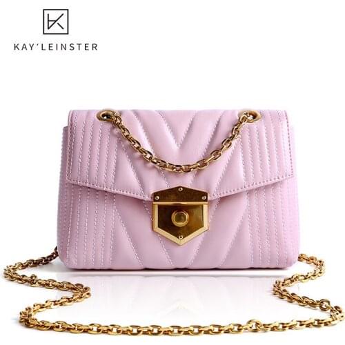 Genuine Leather Women Small Crossbody Bags Solid Luxury Shoulder Bag Designer Chain Fashion Wild Messenger Purse Summer Purses
