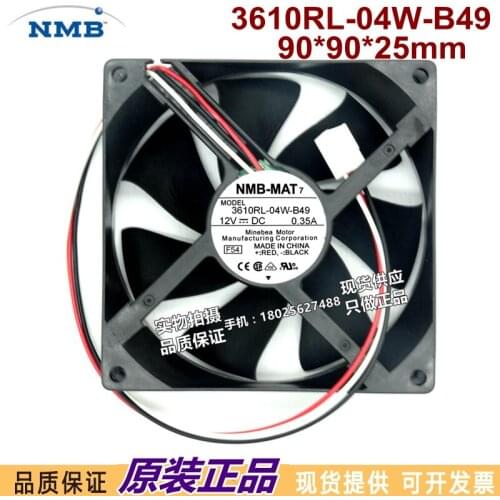 Original 9cm 3610RL-04W-B49 12V 0.35A ball bearing Computer power supply chassis projector server cooling fan