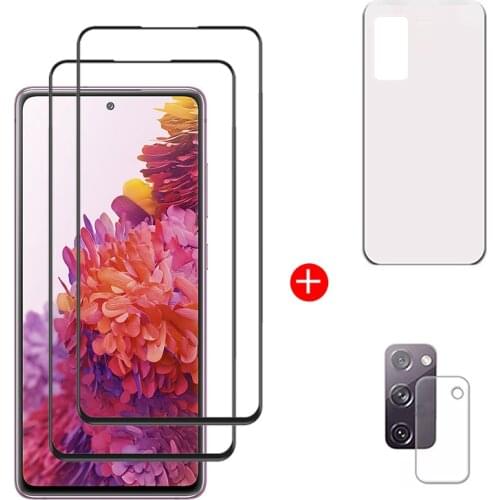 4 IN 1 Full Cover Front Tempered Glass For Samsung Galaxy S20 FE Back Hydrogel Film Screen Protector For S20 FE 5G Lens Film