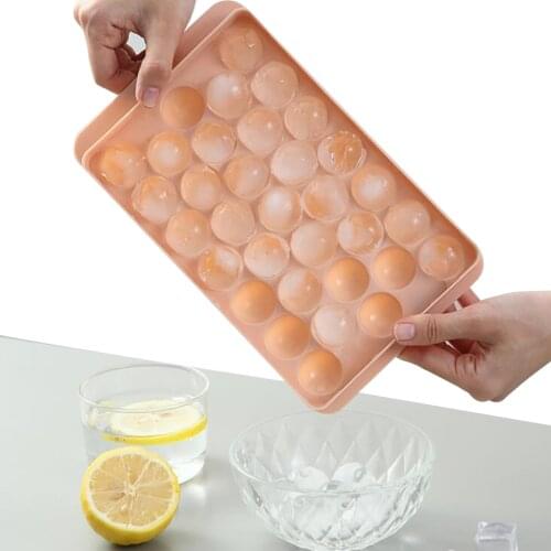 Smaill Ice Ball Maker Plastic Ball Shape Ice Cube Mold with Lids Fridge Frozen Food Fruit Cubes Mould