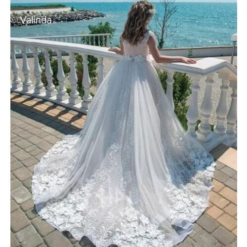 Princess Junior Bridesmaids Dresses with 3D Lace Kids Attire Couture Children Clothing