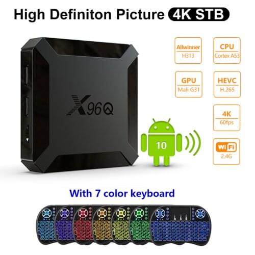 X96Q Smart TV Box Android 10.0 2GB RAM 16GB TV Box Allwinner H313 Quad Core Support 4K Set Top Box Play games Media Player