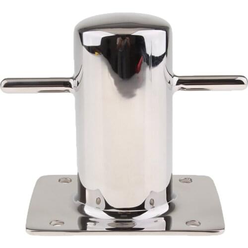 Durable Marine Stainless Steel Post Cross Bollard Silver Mooring Cleat 4.8x3.82inch for Boat Yacht