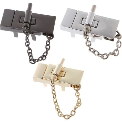 THINKTHENDO Rectangle Handbag Twist Lock DIY Craft Bags Clasp Metal Buckle Switch Button Gold/Silver/Black