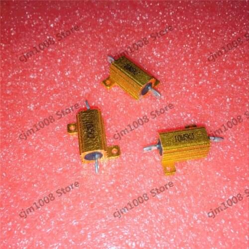 RX24-10W 5K Power Metal Shell Case Gold Aluminium Case Wirewound Resistor 10W5KJ 5000ohm 5% Automobile LED lamp resistors