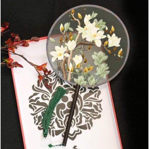 Suzhou embroidery Fans Summer Vintage Chinese Embroidery Round Fans Luxury Hand Held Home Decor Dance Fans Silk Decoration Fans