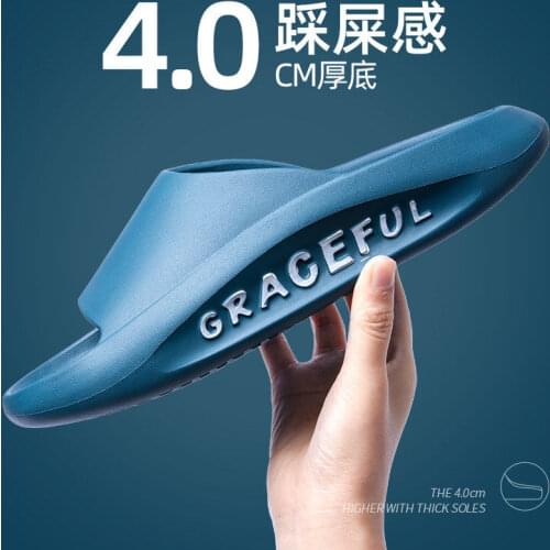 Men slippers thick sole house slippers indoor non-slip bathroom boys girls lovers summer flip flops beach sandals flat shoes