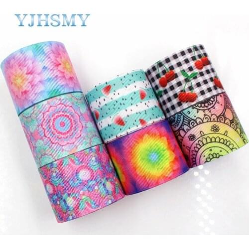 YJHSMY G-18619-518,38 mm 5 Yards Fruit flower Printed grosgrain ribbons,DIY handmade Hair accessories Material wedding gift wrap