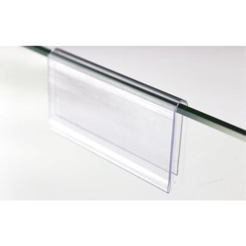 10/8/6cmx4.2cm Clear Plastic PVC Price Tag Sign Label Display Clip Holder For Supermarket Store Wood Glass Shelf Fitting 50pcs
