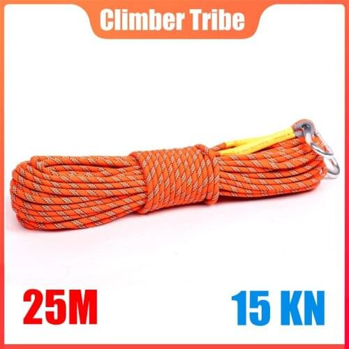 25M 15KN 8mm Outdoor Climbing Ropes Mountaineering Downhill Escape Rescue Safety Accessories Protective High-altitude Cord /50
