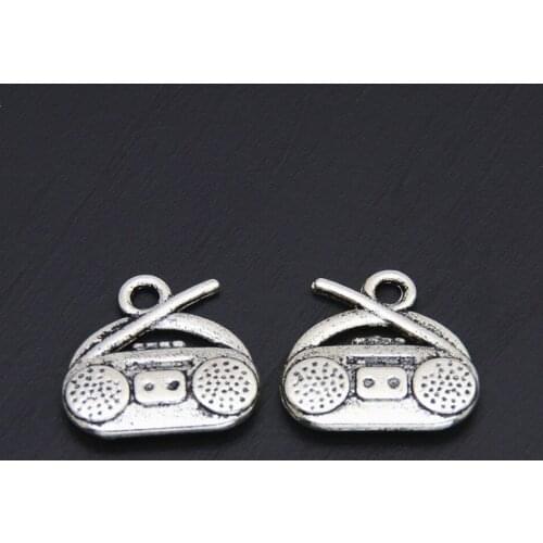 30pcs Silver Color Radio Boombox Charms Retro Pendant Jewelry Making DIY Handmade Craft Findings Accessories Supplies A3418