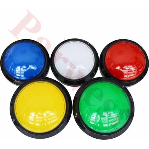 5pcs/lot 100mm Big Dome Illuminated Push Button 12V LED Arcade Buttons with Micro-Switch for Arcade Machine Part